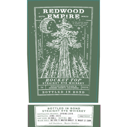 Redwood Empire Rocket Top Straight Rye Batch 003