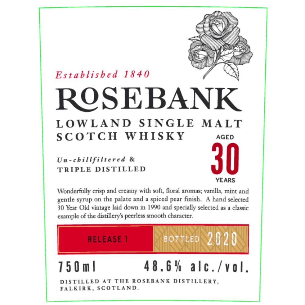 Rosebank 30 Year Old Vintage Release #1 Bottled In 2020