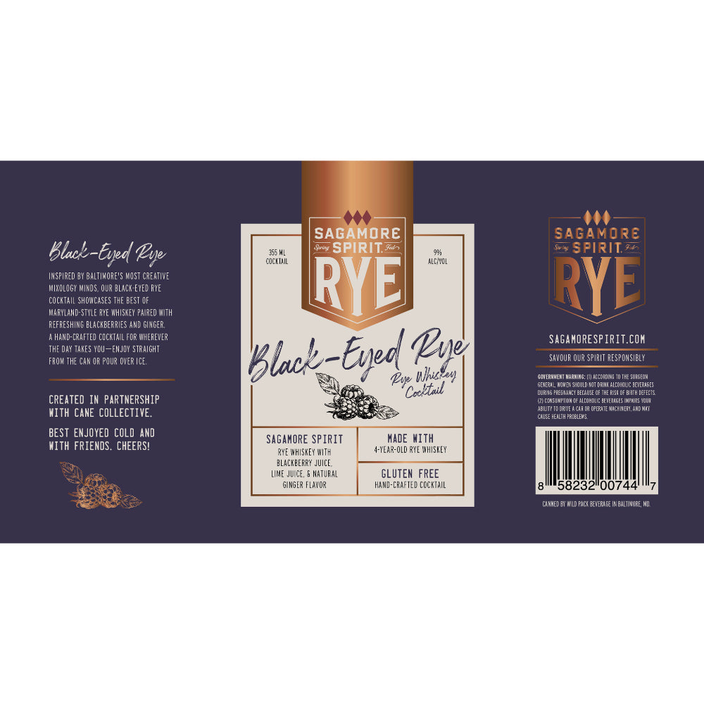 Sagamore Spirit Black-Eyed Rye Cocktail 4PK