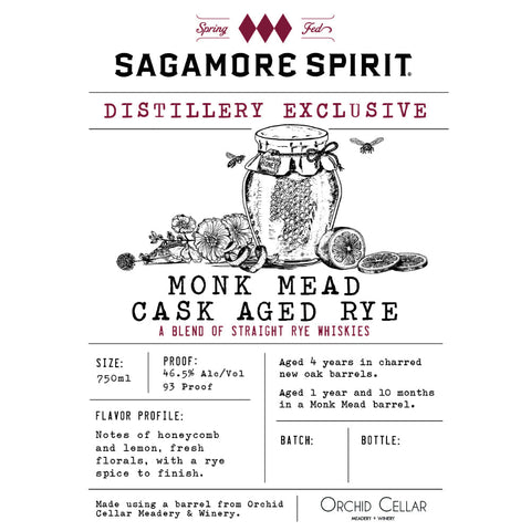 Sagamore Spirit Distillery Exclusive Monk Mead Cask Aged Rye