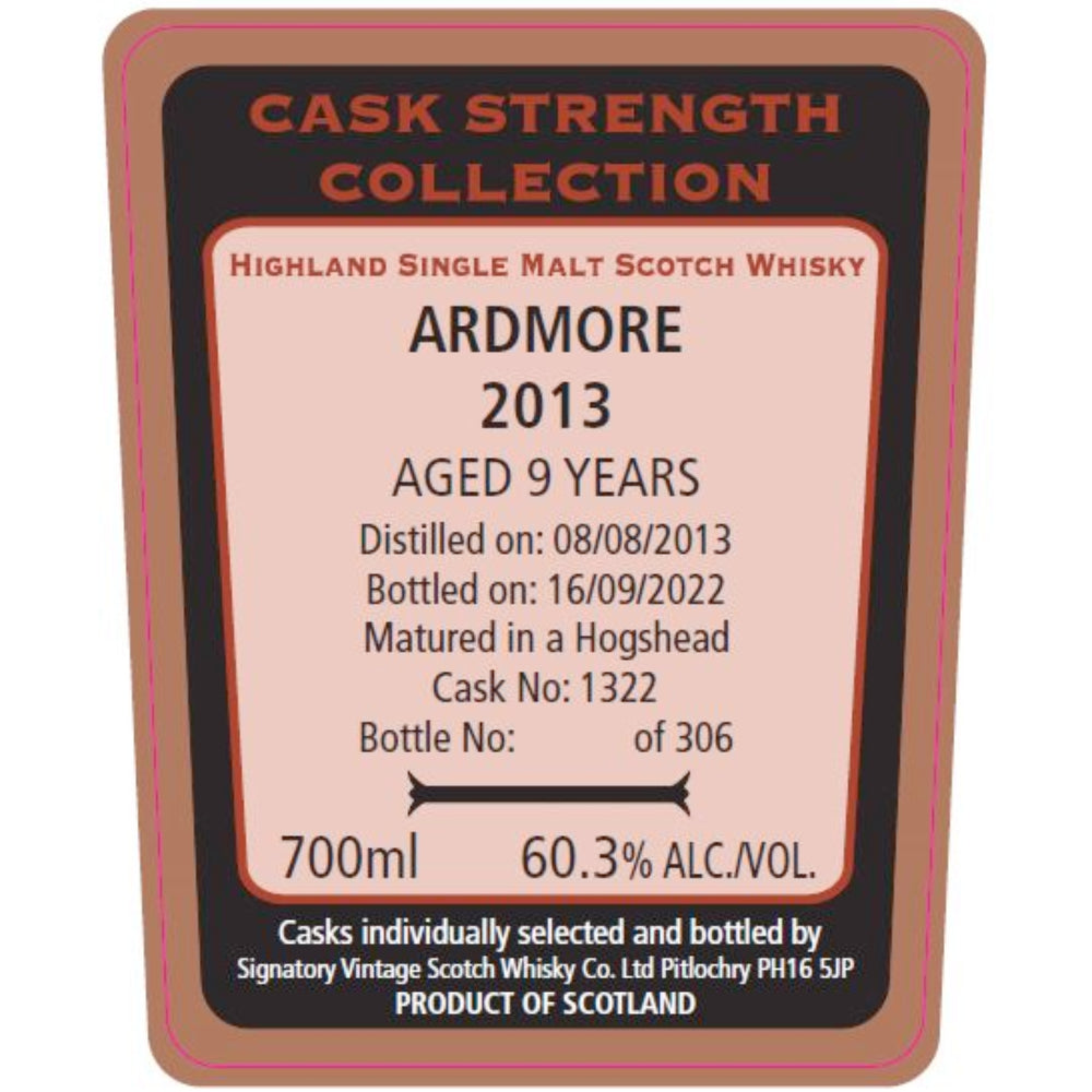 Signatory Vintage 2013 Ardmore 9 Year Old