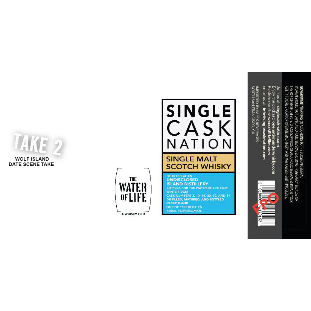 Single Cask Nation Water of Life Take 2 Undisclosed Single Malt Scotch