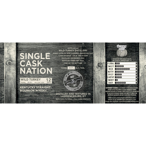 Single Cask Nation Wild Turkey 12 Year Old Bourbon