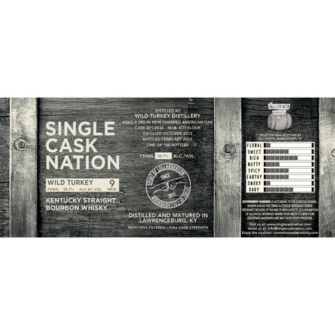 Single Cask Nation Wild Turkey 9 Year Old Bourbon