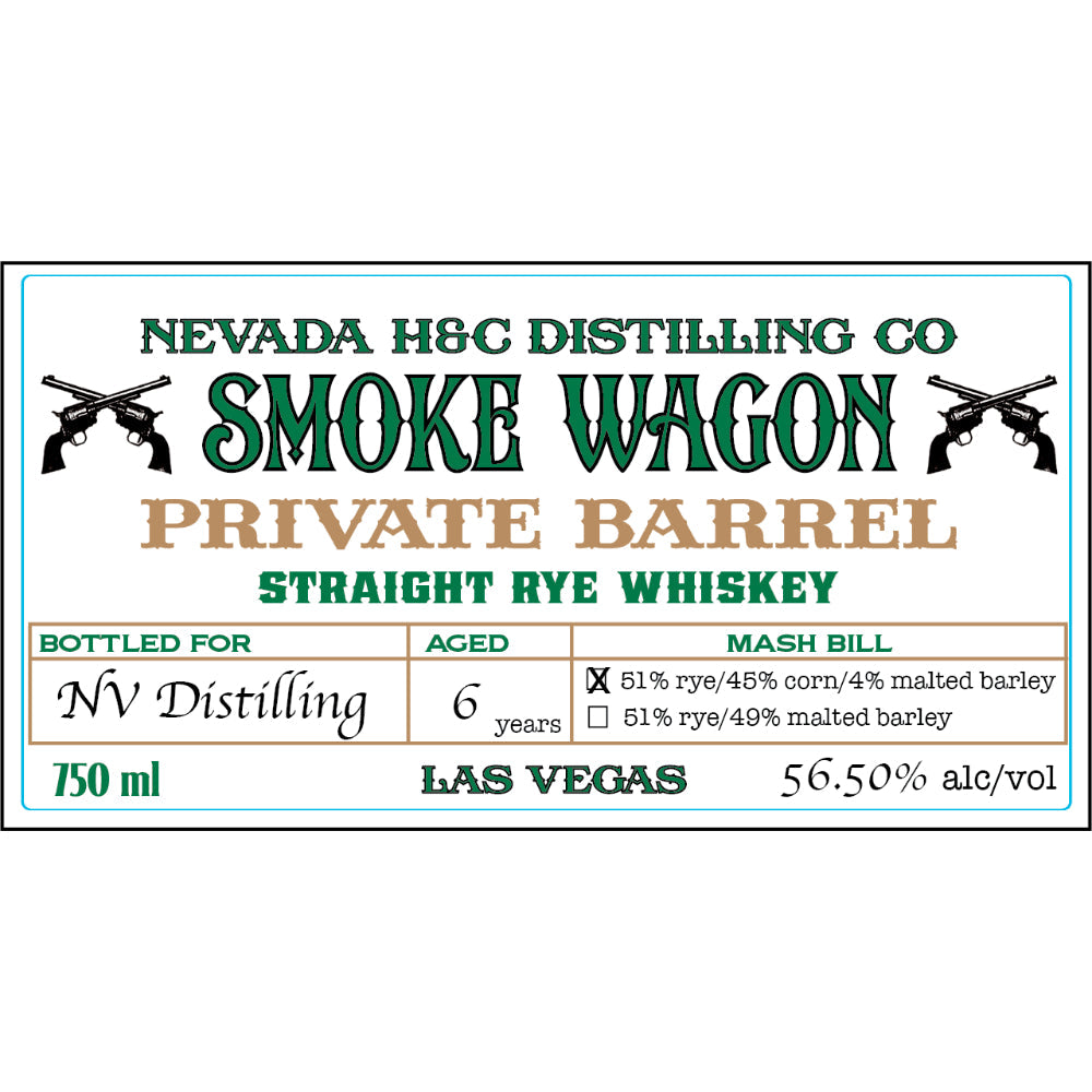 Smoke Wagon Private Barrel Straight Rye Whiskey