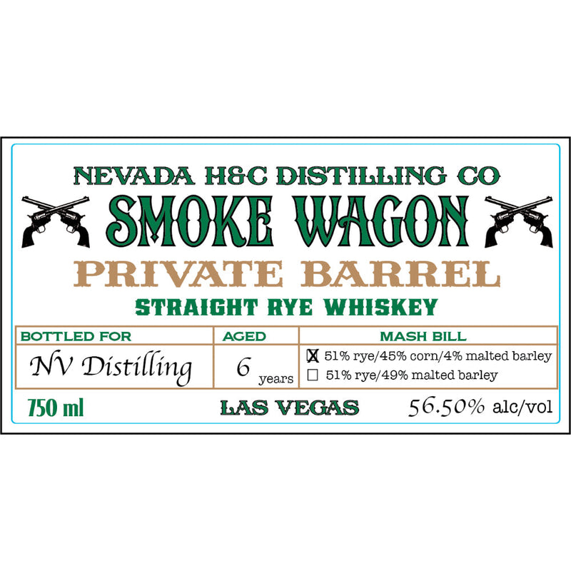 Smoke Wagon Private Barrel Straight Rye Whiskey