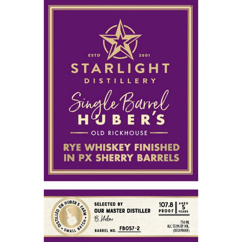 Starlight 5 Year Old Rye Finished In PX Sherry Barrels