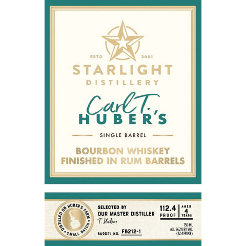 Starlight Carl T. Bourbon Finished In Rum Barrels