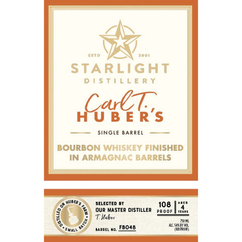 Starlight Carl T. Huber's Bourbon Finished in Armagnac Barrels