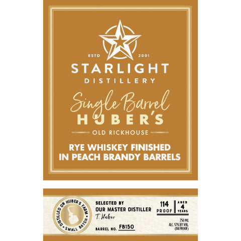 Starlight Rye Finished in Peach Brandy Barrels