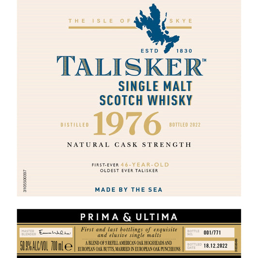 Talisker 1976 Prima & Ultima Single Malt Scotch 46 Year Old