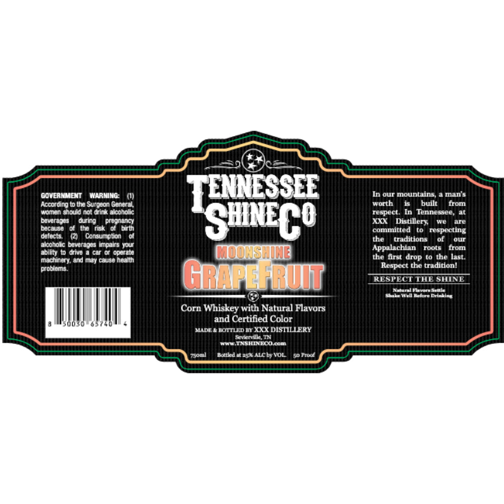 Tennessee Shine Co Grapefruit Moonshine