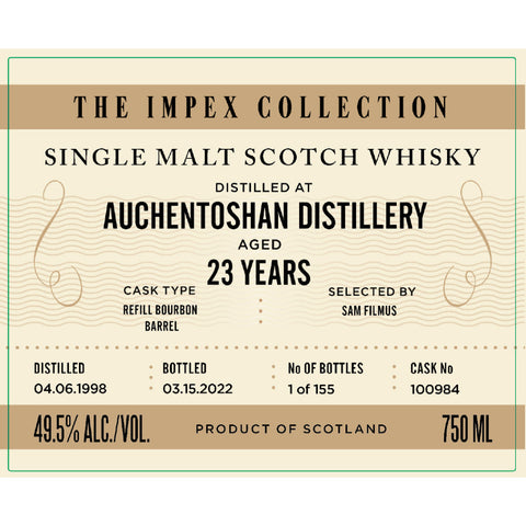 The ImpEx Collection Auchentoshan Distillery 23 Year Old