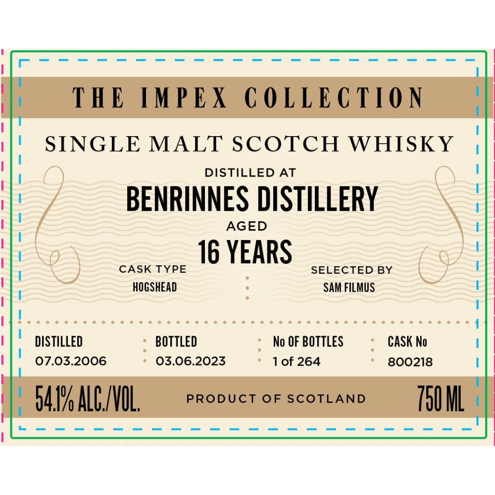 The ImpEx Collection Benrinnes Distillery 16 Year Old 2006