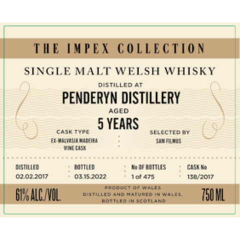 The ImpEx Collection Penderyn Distillery 5 Year Old