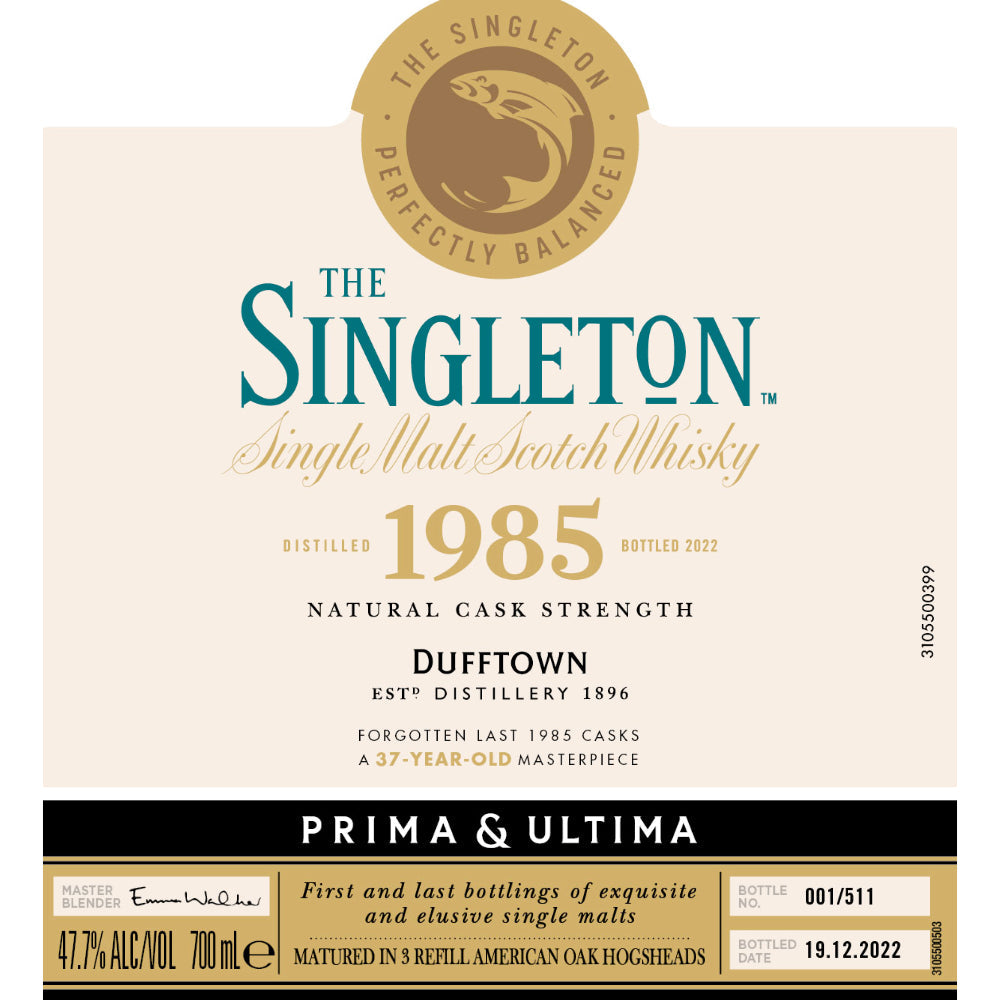 The Singleton 1985 Prima & Ultima Single Malt Scotch 37 Year Old