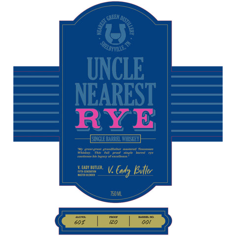 Uncle Nearest Full Proof Single Barrel Rye Whiskey