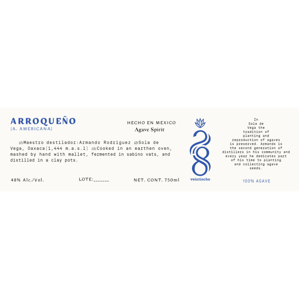 Veintiocho Arroqueno Agave Spirit