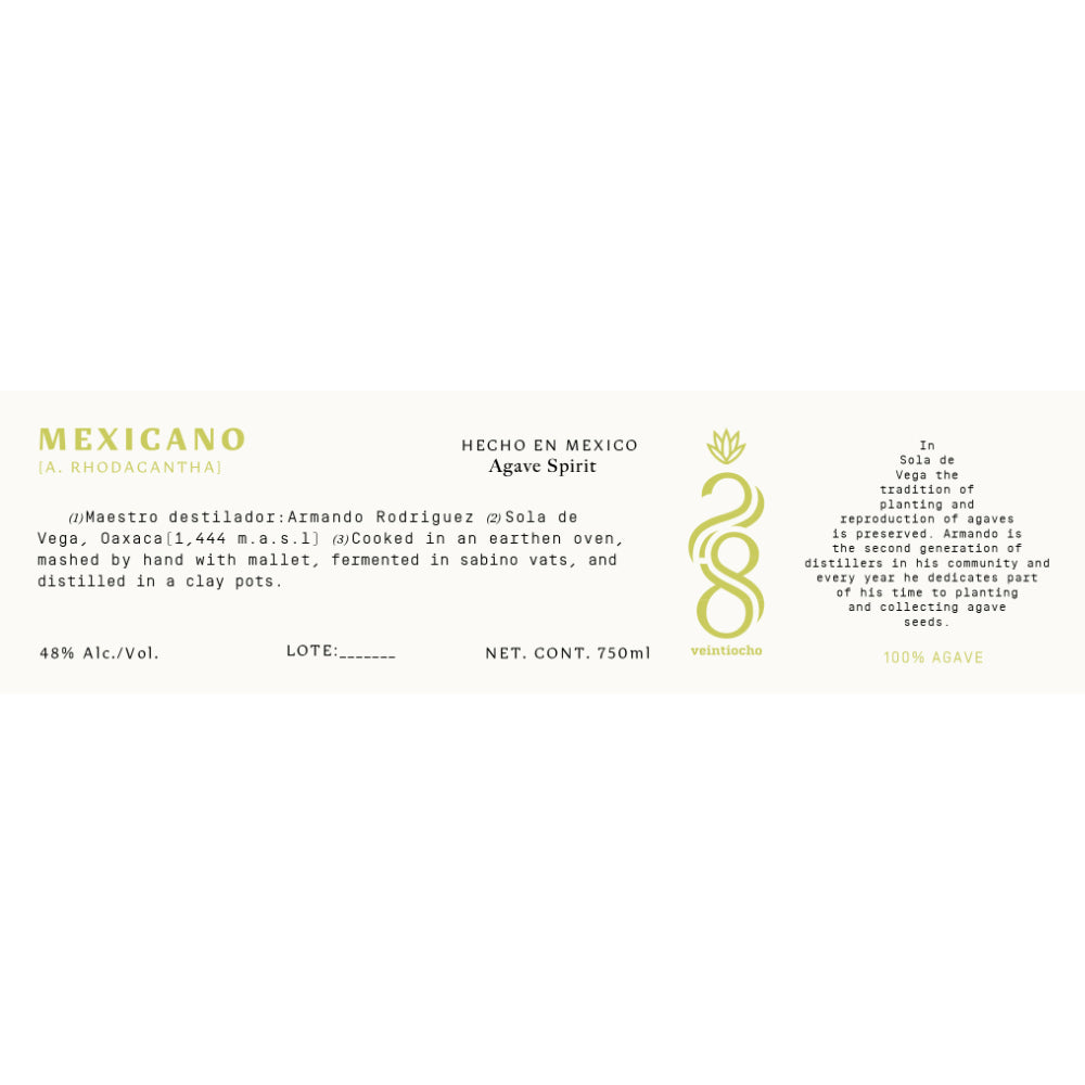 Veintiocho Mexicano Agave Spirit