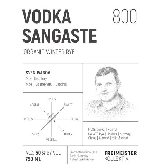 Vodka Sangaste 800 Organic Winter Rye Vodka