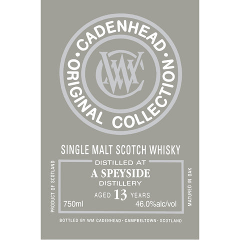 WM Cadenhead Original Collection 13 Year Old A Speyside Distillery