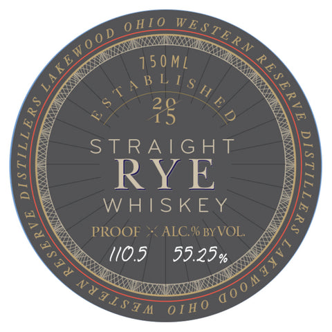 Western Reserve 6 Year Old Barrel Proof Straight Rye