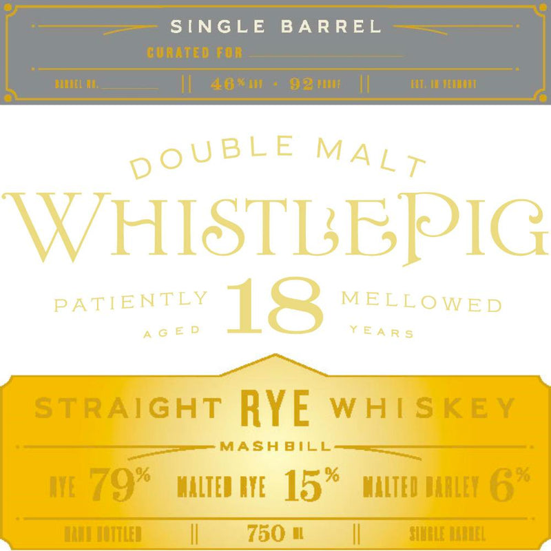 WhistlePig 18 Year Old Single Barrel