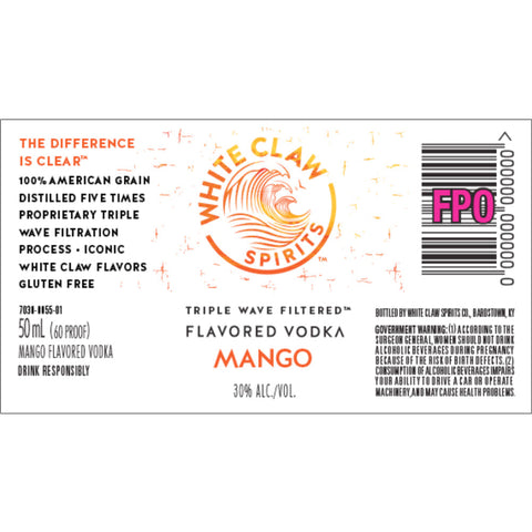 White Claw Spirits Mango Vodka 50mL 12 Pack