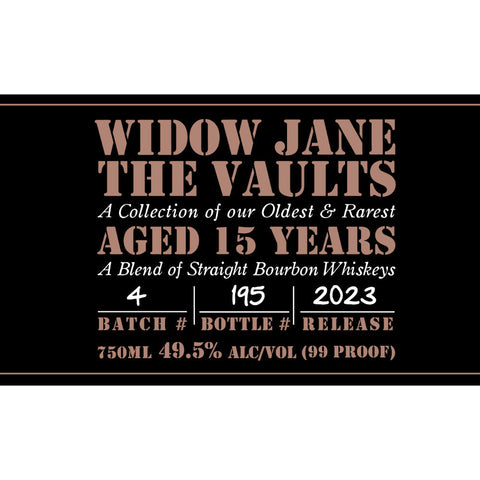 Widow Jane The Vaults 15 Year Old 2023 Release