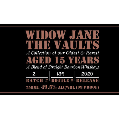 Widow Jane The Vaults 2020 Edition Bourbon Widow Jane