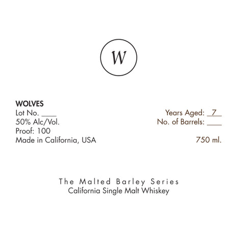 Wolves The Malted Barley Series Lot No. 1 Single Malt Whiskey