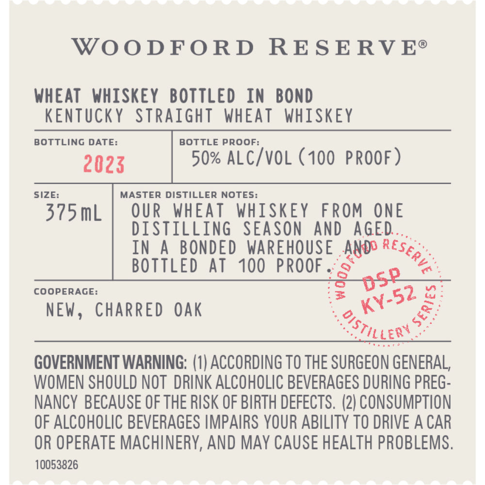 Woodford Reserve Bottled in Bond Kentucky Straight Wheat Whiskey