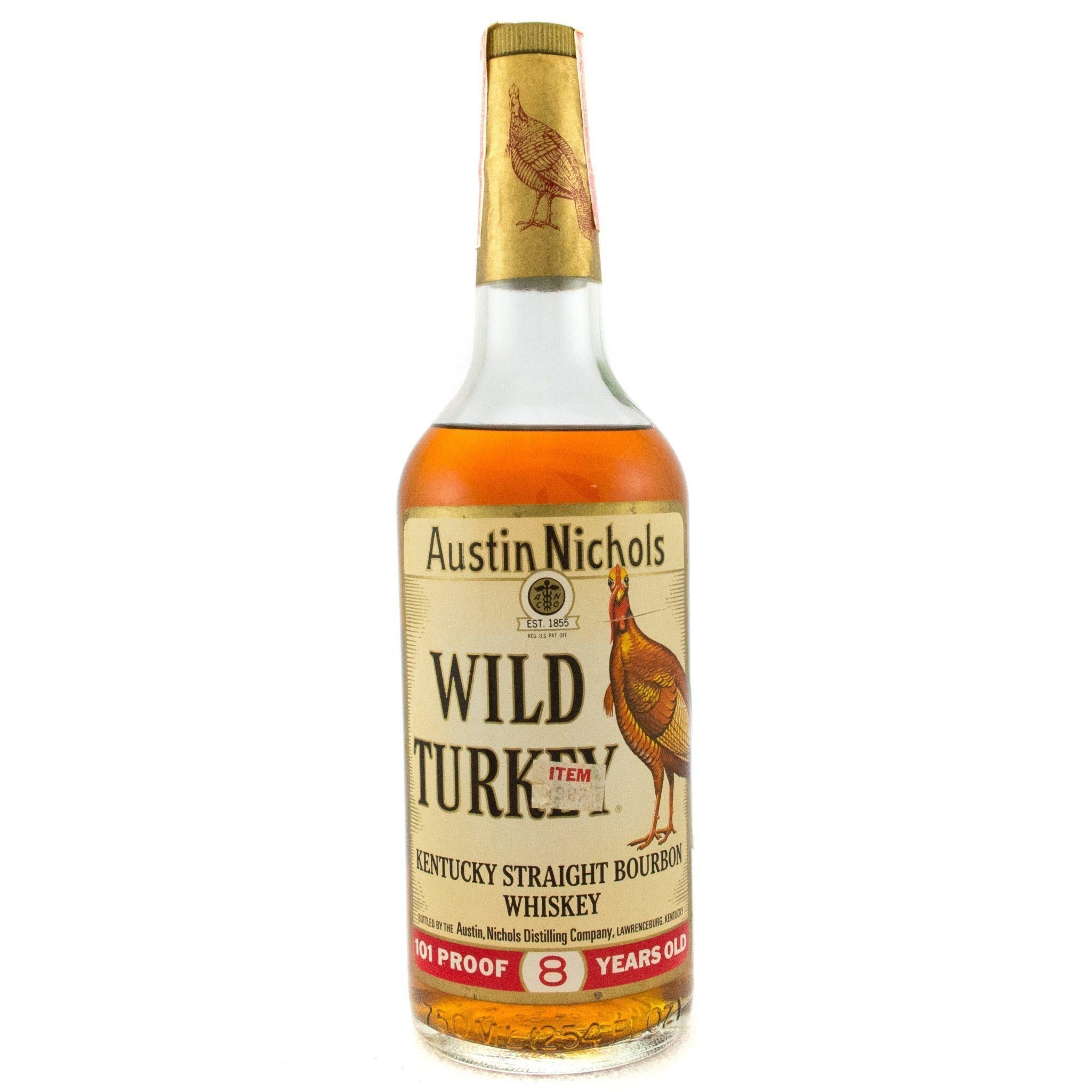 Wild Turkey 8 Years Old 1970's Era Excellent Tax Strip Bourbon Wild Turkey